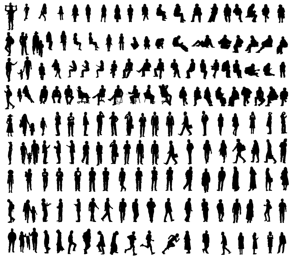 人物立面シルエットCADデータ一覧2