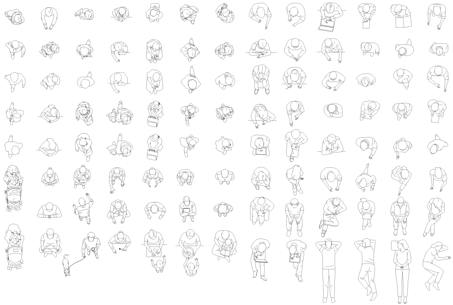 CADデータ一覧-人物平面線画