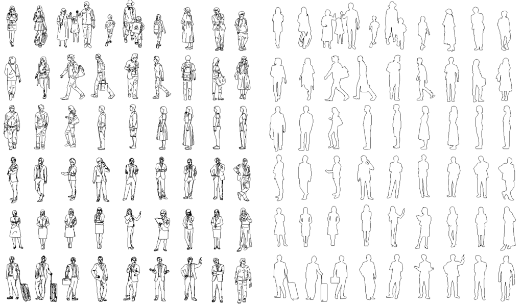 CADデータ一覧-人物立面線画