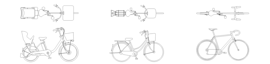 CAD図面データ-自転車簡易表現