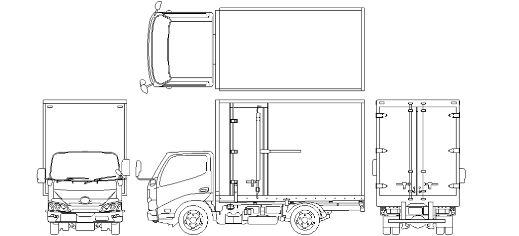 CADデータ画像-日野デュトロ2t箱車