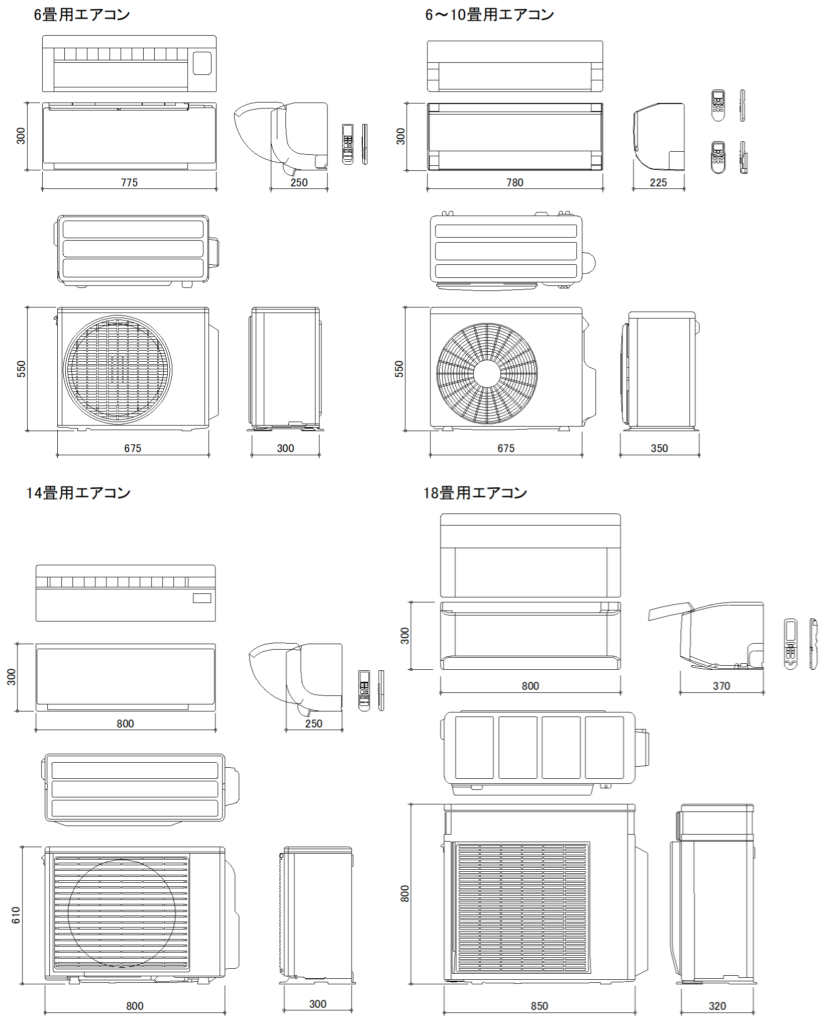 CADデータ画像-家庭用エアコン、室外機