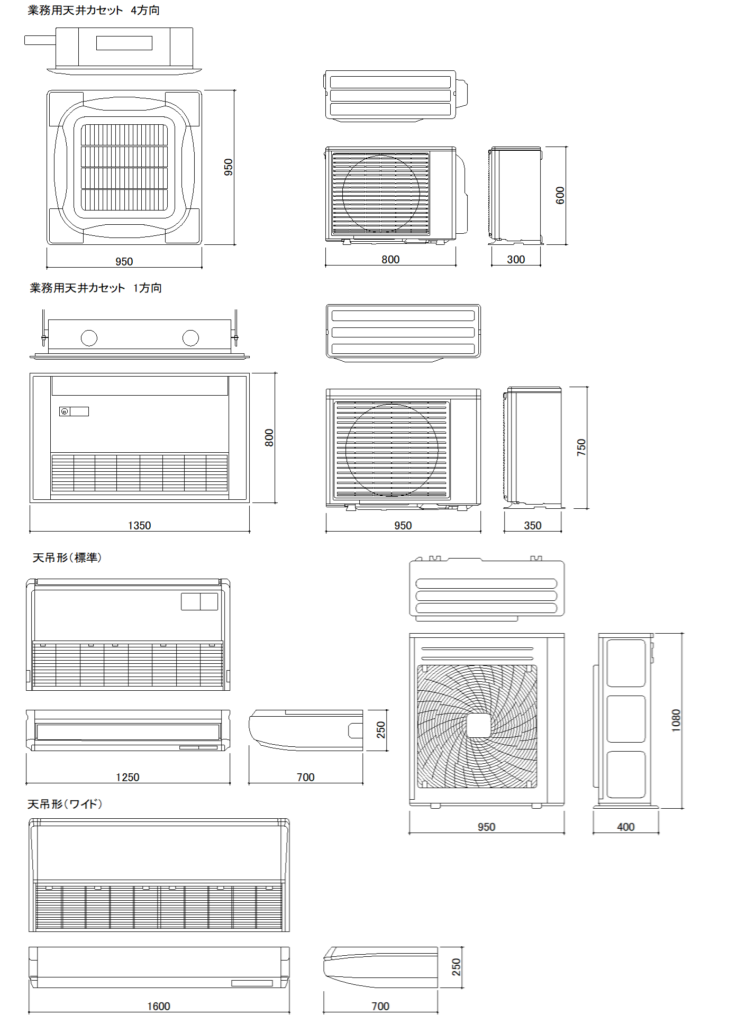 CADデータ画像-業務用エアコン、室外機
