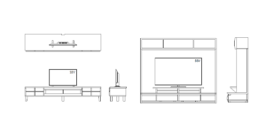 CAD画像-テレビ台（家具まとめ用）