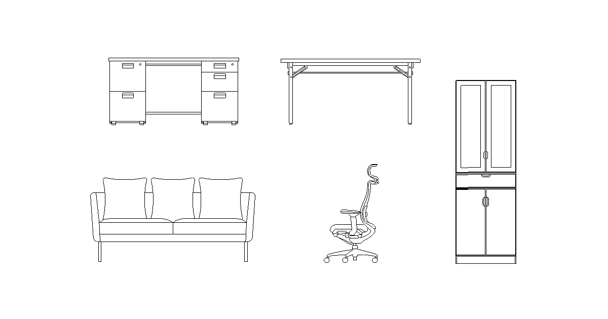 サムネイル-家具まとめCADデータ無料一括ダウンロード