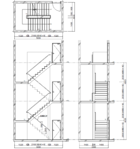 階段 図面 納まり図集|全6パターン | CAD素材.com