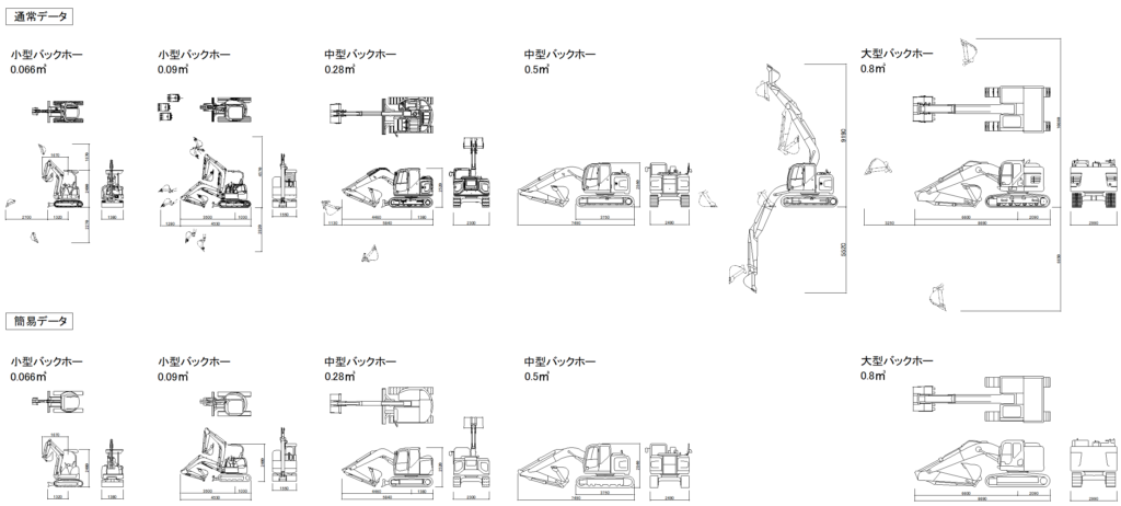 CAD図面データ-バックホー