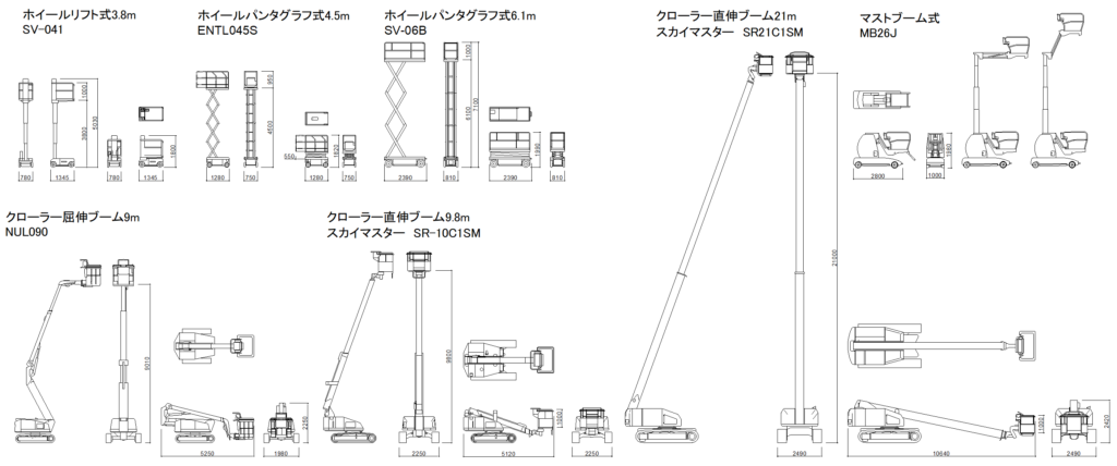 CAD図面データ-自走式高所作業車