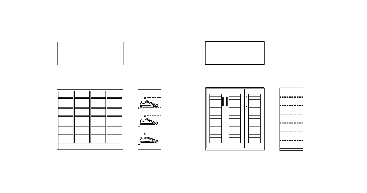 靴箱・下駄箱 Cadデータ｜全10種類 