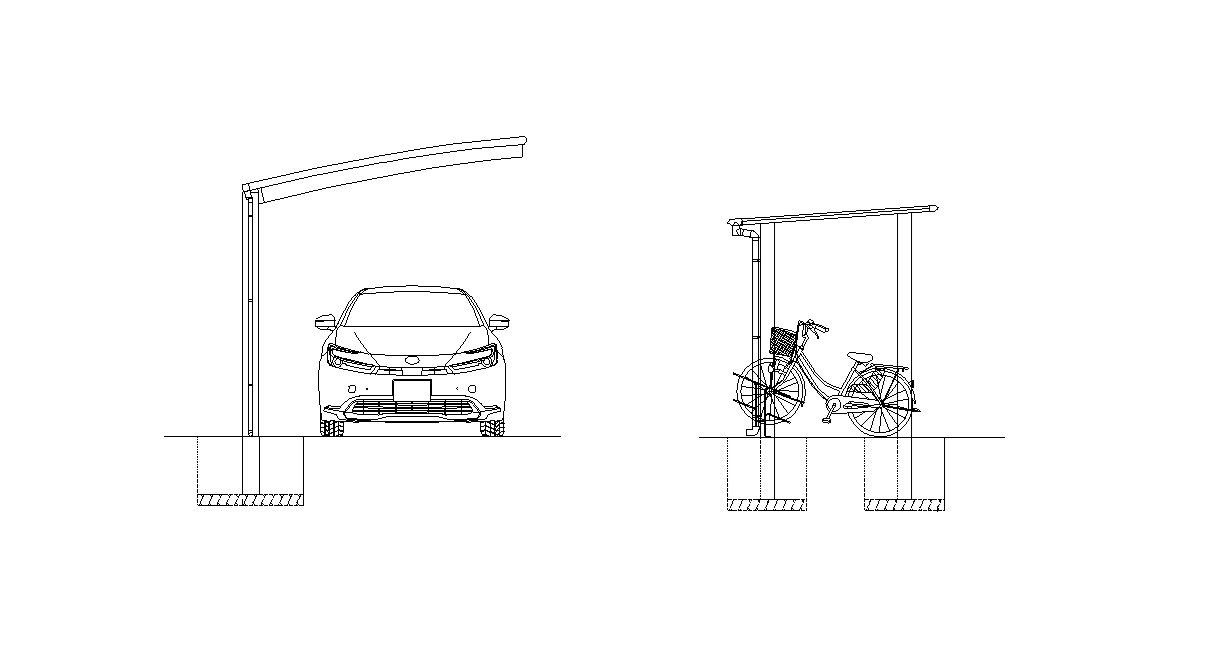 アイキャッチ-カーポート、サイクルポート