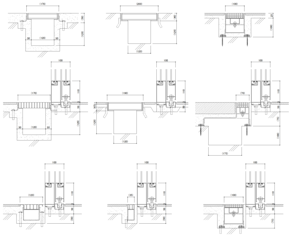 CAD図面データ-排水ユニットグレーチング（標準図）