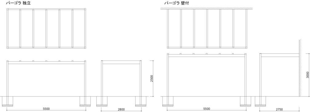 CAD図面データ-パーゴラ