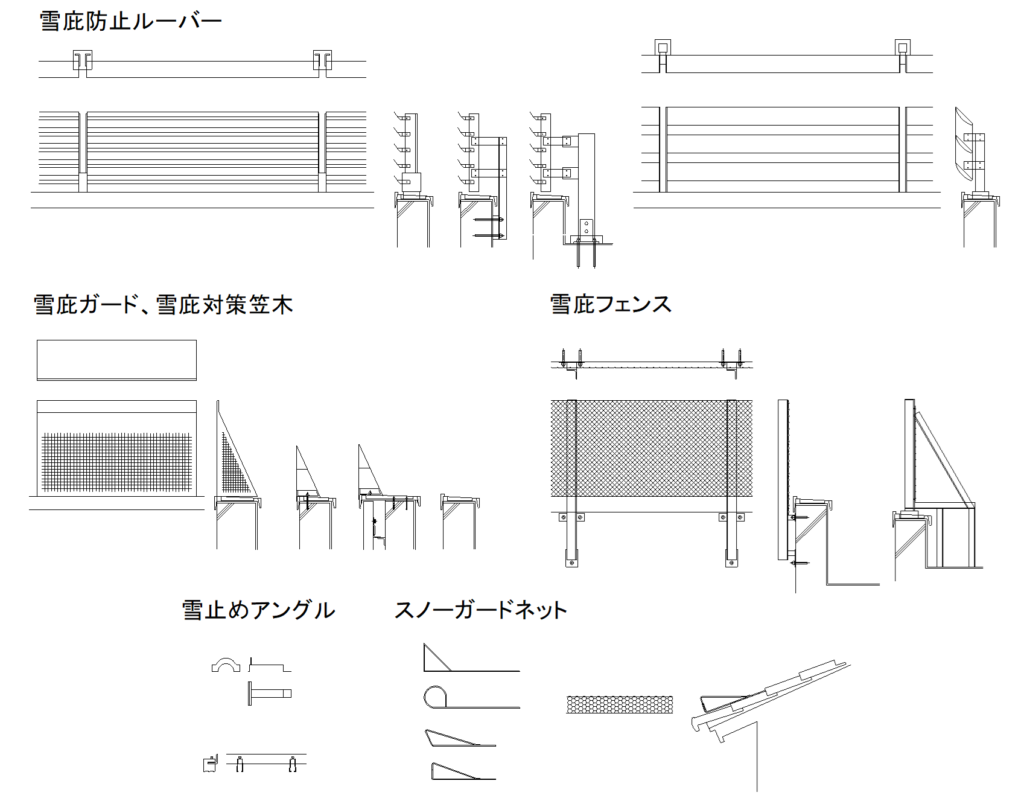 CAD図面データ-雪庇対策金物